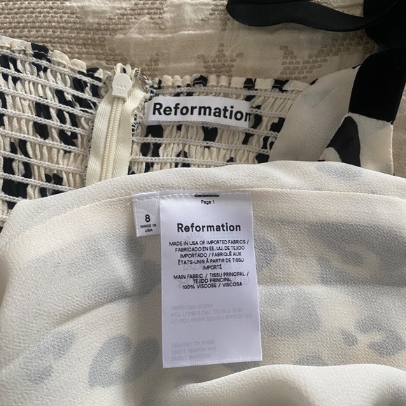 Reformation Leopard Print Mini Dress - Black and Cream - Picture 7 of 7